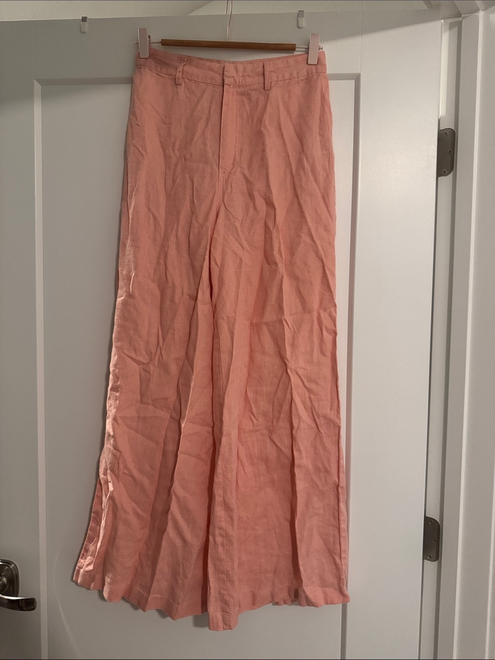 Balm wears pink peachy wide leg linen pants - Picture 2 of 6